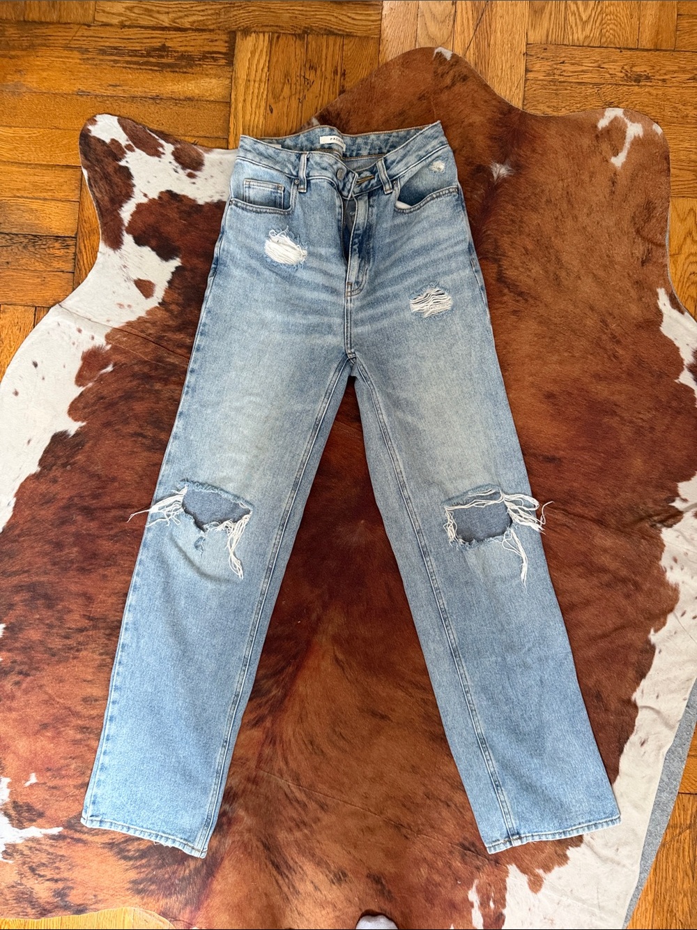 PACSUN Light Blue Distressed High-Rise boyfriend Jeans